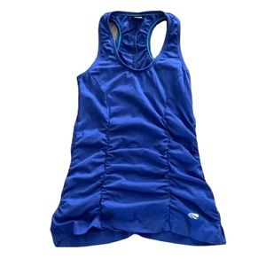 Marika Blue Racerback Ruched Tank Size Medium Like New Condition